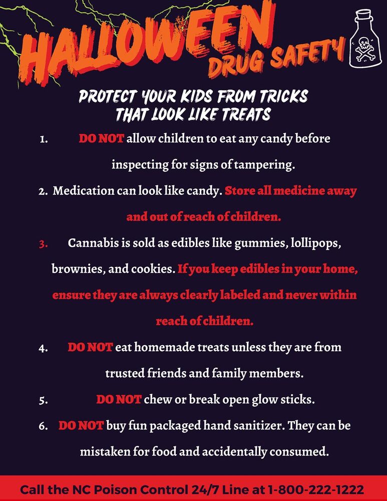 Halloween Safety flyer; all information as listed above.