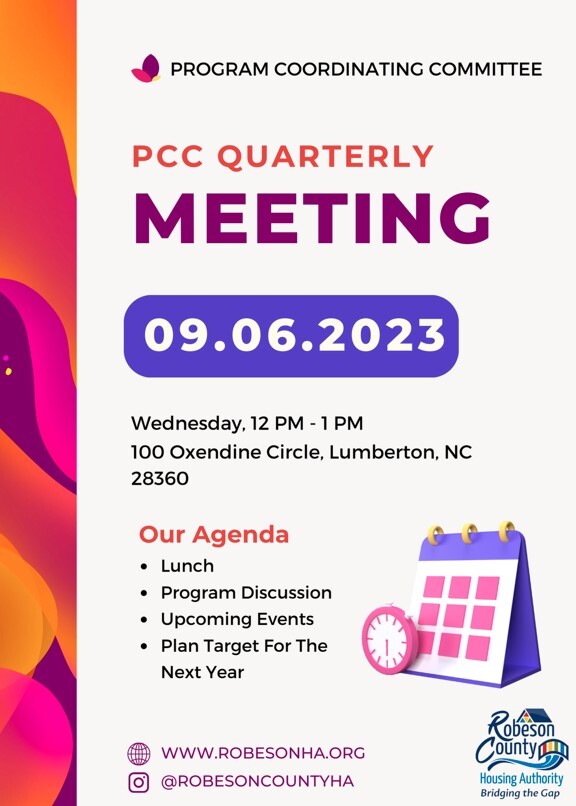PCC Quarterly Meeting Flyer. All information listed on flyer is above.