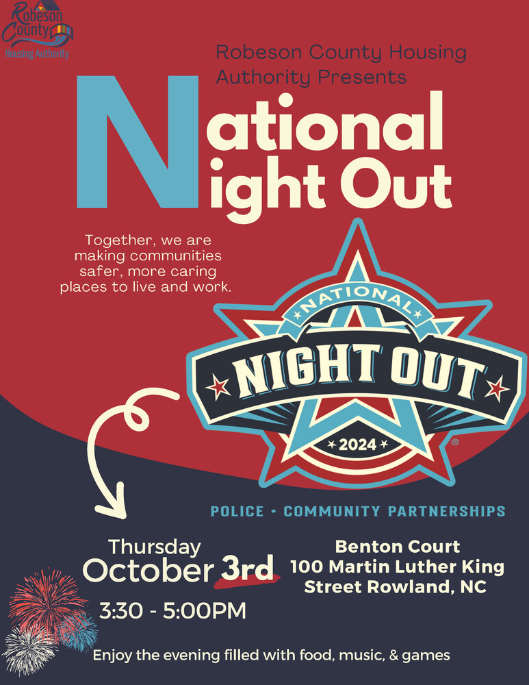 2024 National Night Out Flyer. All information on this flyer is listed above.