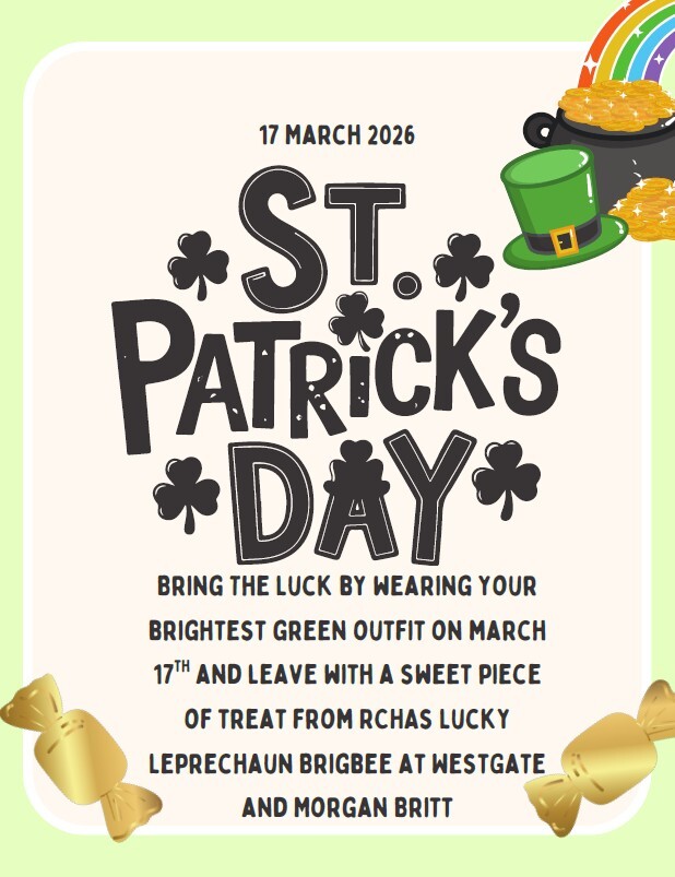 St. Patrick's Day flyer. All information as listed below.