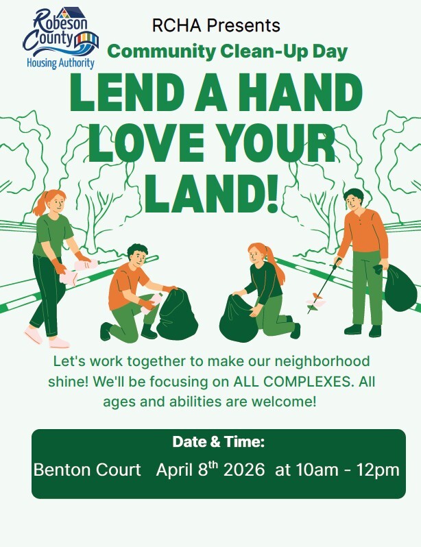 Community clean up day flyer. All information as listed below.