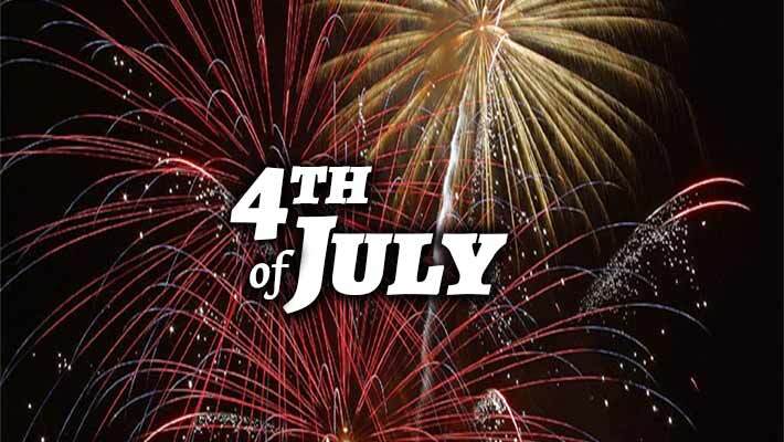 4th of July. A firework exploding in the sky.