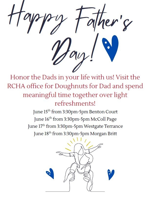 Doughnuts for Dad flyer. All information as listed below.